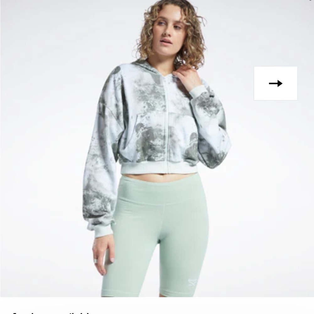 REEBOK Classics Cloud Splatter-Print Zip-Up Sweatshirt